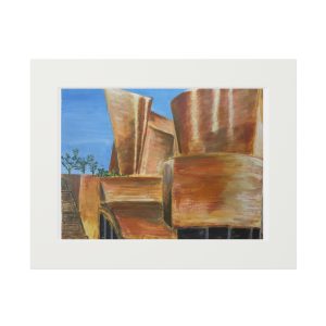 Abstract Rusted Metal Landscape Fine Art Print with Passepartout Frame